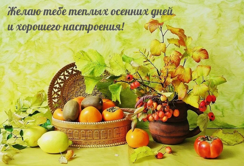 Желаю тебе теплых осенних дней и хорошего настроения!