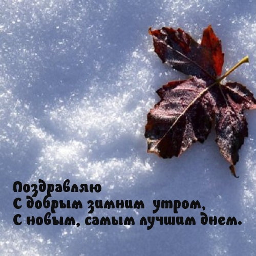 Поздравляю с добрым зимним  утром.