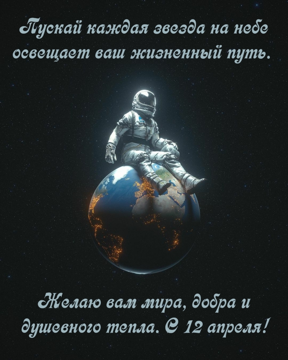 Желаю вам мира, добра и душевного тепла. С 12 апреля!