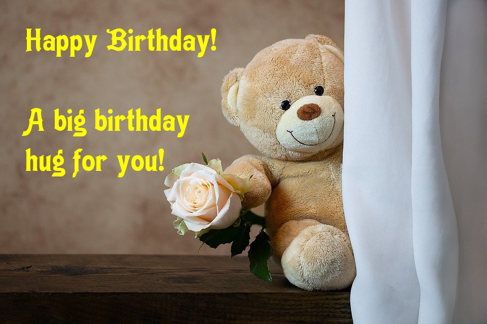   : Happy Birthday! A big birthday hug for you!