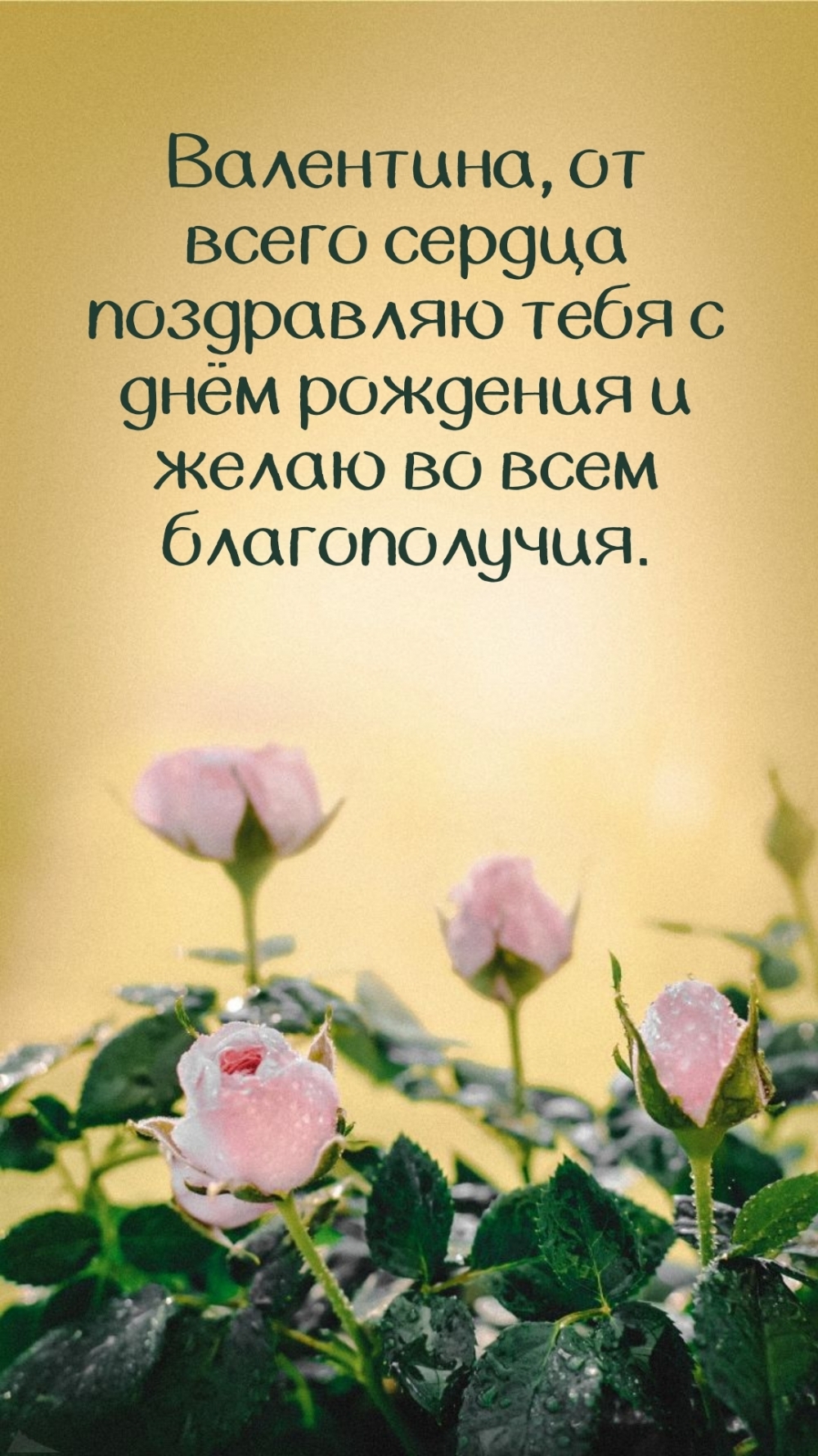 Валентина, от всего сердца тебя с днём рождения
