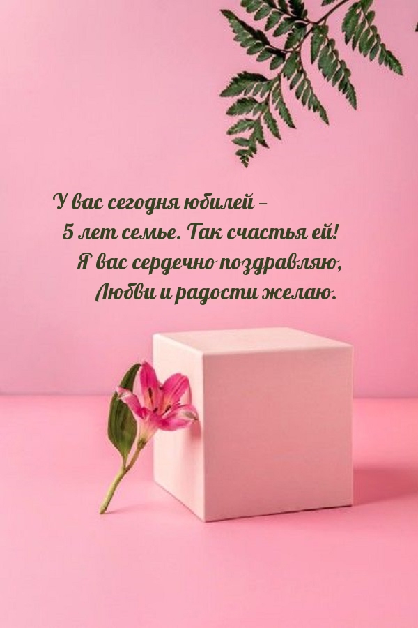 У вас сегодня юбилей — 5 лет семье. Так счастья ей!.
