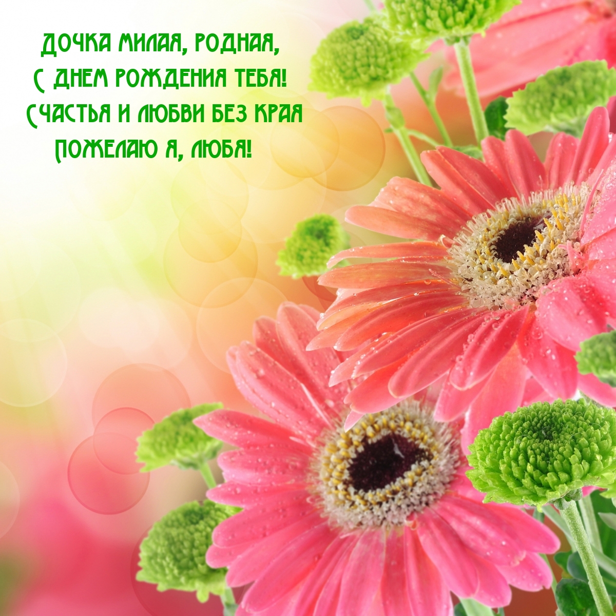 Дочка милая, родная, с днем рождения тебя!