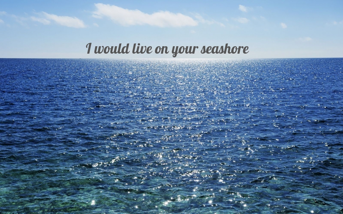    I would live on your seashore