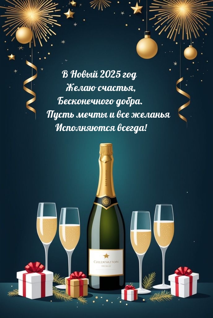 В Новый 2025 год желаю счастья, бесконечного добра..