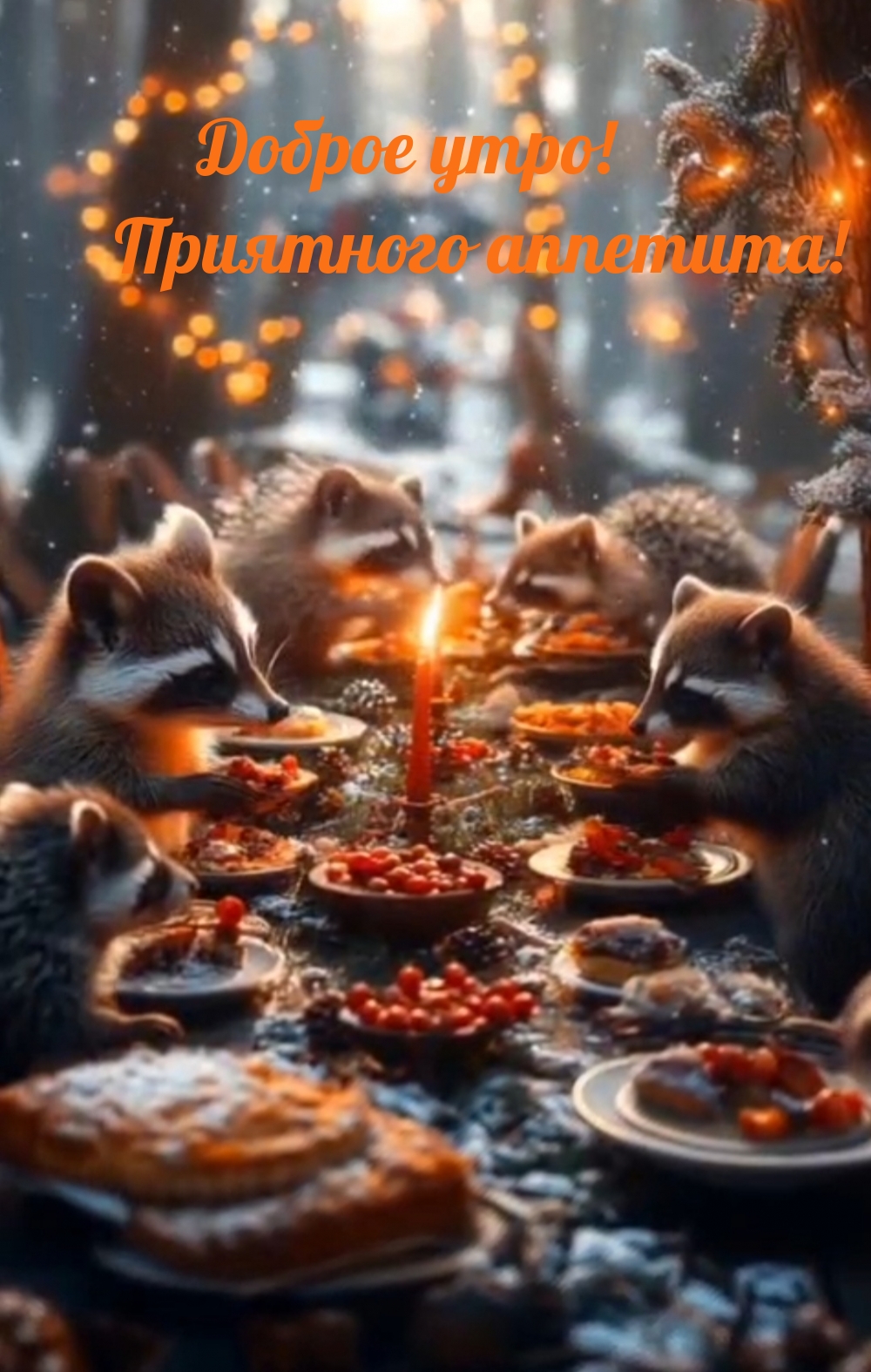 Картинка с надписью: Доброе утро! Приятного аппетита!