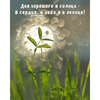 Дня хорошего и солнца - в сердце, в небе и в оконце!
