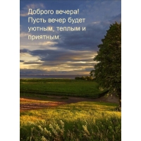 Доброго вечера! Пусть вечер будет уютным, теплым и приятным.